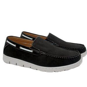 Men's Moccasins Driving Comfort Slip on Loafers Boat Shoes Black